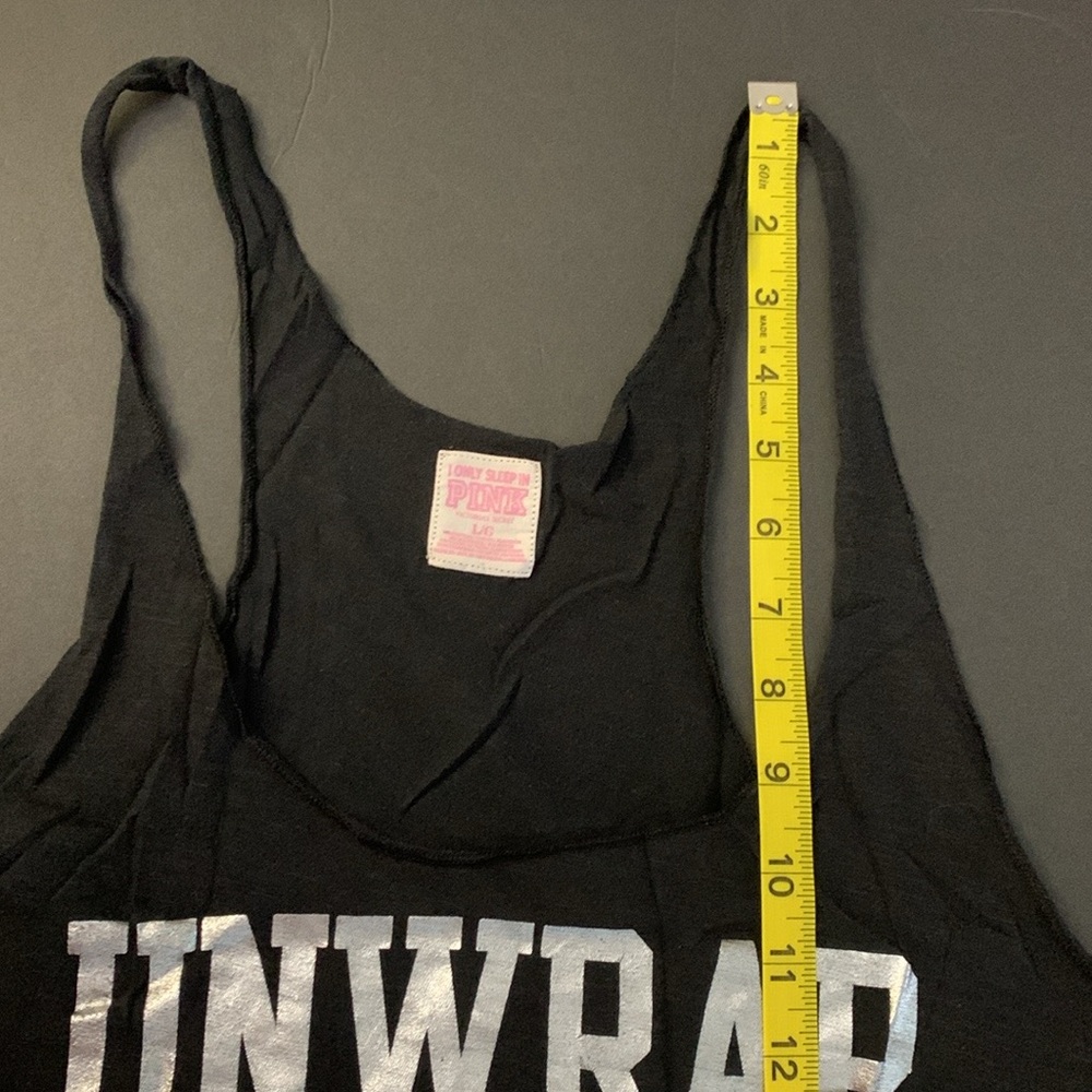 3/$19 PINK Victoria's Secret ‘Unwrap Me’ I only sleep in PINK Black Sleeveless - Picture 9 of 9